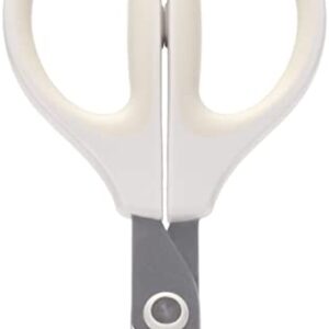 Kokuyo Saxa Glueless Scissors, White, 3D Blade, Symmetrical Handle for Both Right-hand and Left-hand, with Safety Cap, Japan Import (HASA-P280W)