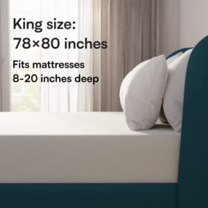 Niagara Waterproof Mattress Protector King Bed Size Jersey Knit Deep Pocket 78x80 Noiseless 8-20Inches Smooth Knit Jersey Mattress Pad Cover Fully Fitted