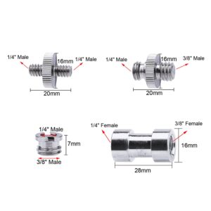 Sunmns 1/4 Inch and 3/8 Inch Converter Threaded Screws Adapter Mount Set for Camera/Tripod/Monopod/Ballhead, 21 Pieces