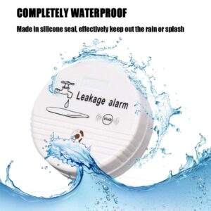 WER Water Leak Alarm Sensor, Battery Operated Leak Alert, 90dB Water Detector for Basements, Bathrooms, Laundry Rooms, Kitchens, Garages and All Office Areas (Shipped Without Battery, 4 Pack)