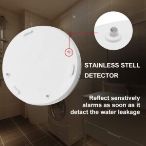 WER Water Leak Alarm Sensor, Battery Operated Leak Alert, 90dB Water Detector for Basements, Bathrooms, Laundry Rooms, Kitchens, Garages and All Office Areas (Shipped Without Battery, 4 Pack)