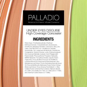 Palladio Full Coverage Concealer, Under Eyes Disguise, Creamy Face and Eye Concealer, Evens Skin Tone, Conceals Blemishes, Dark Circles and Fine Lines, Use with Concealer Brush, Peach Tea