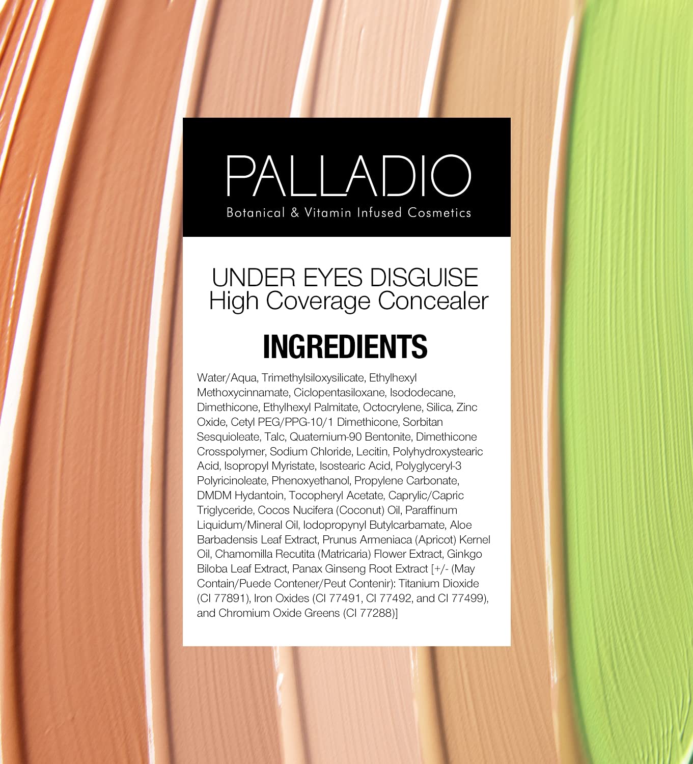 Palladio Full Coverage Concealer, Under Eyes Disguise, Creamy Face and Eye Concealer, Evens Skin Tone, Conceals Blemishes, Dark Circles and Fine Lines, Use with Concealer Brush, Peach Tea