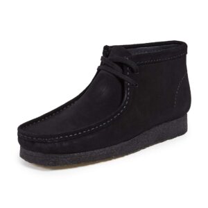 Clarks Men's Wallabee Boot Chukka, Black Suede, 070 M US