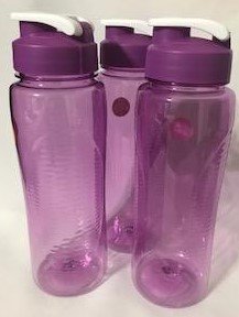 water bottle with flip-top lid, 24 oz, (pack of 3)