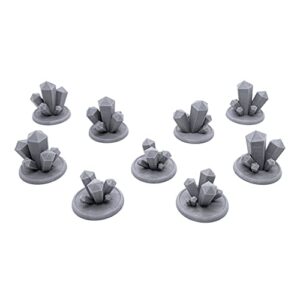 endertoys crystal clusters, terrain scenery for tabletop 28mm miniatures wargame, 3d printed and paintable