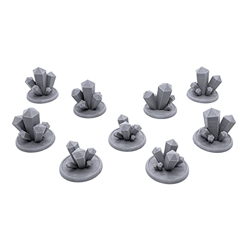 EnderToys Crystal Clusters, Terrain Scenery for Tabletop 28mm Miniatures Wargame, 3D Printed and Paintable