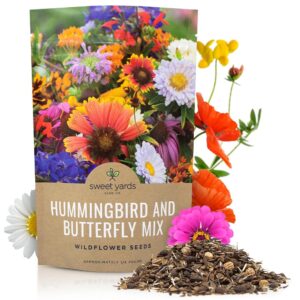 bulk wildflower seeds butterfly and humming bird mix - 1/4 pound bag - over 30,000 open pollinated annual and perennial seeds