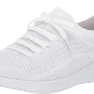 Skechers womens Ultra Flex Salutations Sneaker, White/Silver, 7.5 US