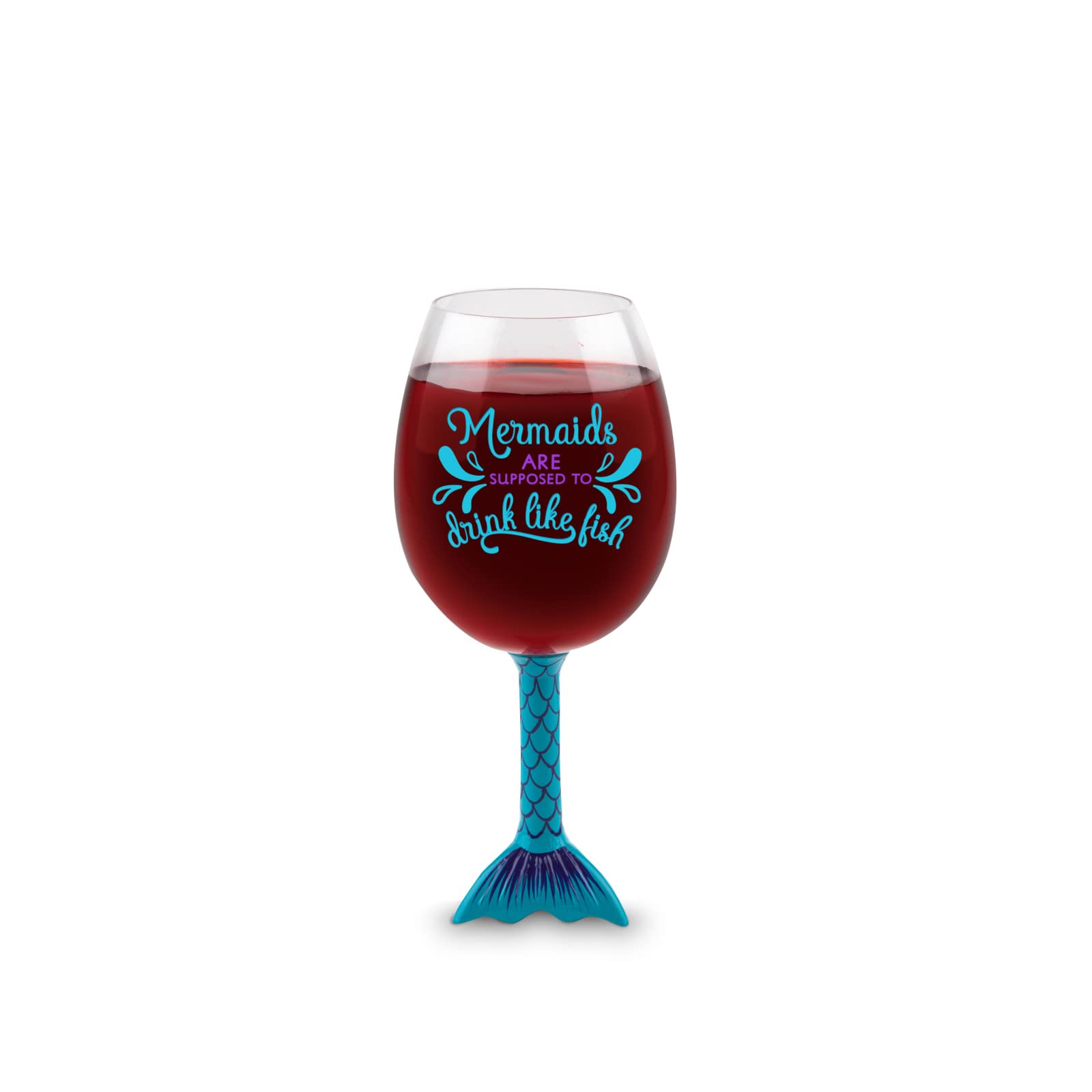 BigMouth Inc. The Mermaid Tail Wine Glass - “Mermaids Are Supposed to Drink Like Fish”, Extra-Large Wine Glass, Holds an Entire 750ml Bottle of Wine