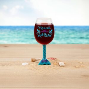 BigMouth Inc. The Mermaid Tail Wine Glass - “Mermaids Are Supposed to Drink Like Fish”, Extra-Large Wine Glass, Holds an Entire 750ml Bottle of Wine