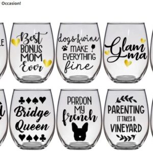 Nurse Wine Glass - Cute RN Gift Graduation Present, Registered Nurse RN Retirement Gift Appreciation - EaRNed It! - Premium 21oz Stemless Wine Glass