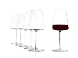 stölzle lausitz power red wine glasses 517 ml, set of 6 red wine glasses, dishwasher-safe, lead-free crystal glass, elegant and shatter-resistant