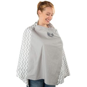 fair-e-trade nursing cover for breastfeeding - 360 degree privacy poncho, view baby hands-free, soft & 100% breathable cotton, attached carry bag, 8-in-1 uses, covers car seat & shopping cart