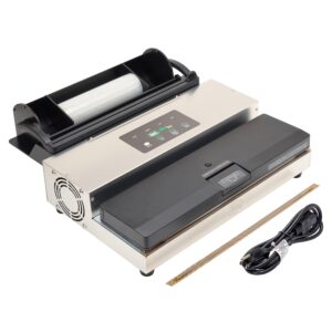 lem products maxvac 500 aluminum vacuum sealer with removable bag holder and cutter, silver and black