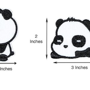 e-youth 4Pcs Cute Panda Backpack Lightweight Casual Canvas Backpacks for Women