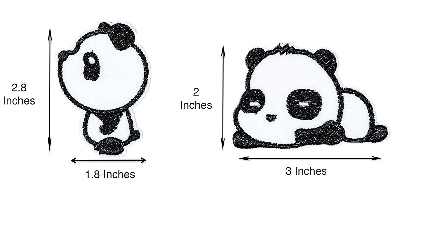 e-youth 4Pcs Cute Panda Backpack Lightweight Casual Canvas Backpacks for Women