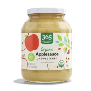 365 by whole foods market, organic unsweetened apple sauce, 24 ounce