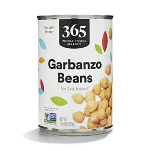 365 by whole foods market, unsalted garbanzo beans, 15.5 ounce