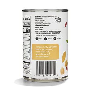 365 by Whole Foods Market, Unsalted Garbanzo Beans, 15.5 Ounce