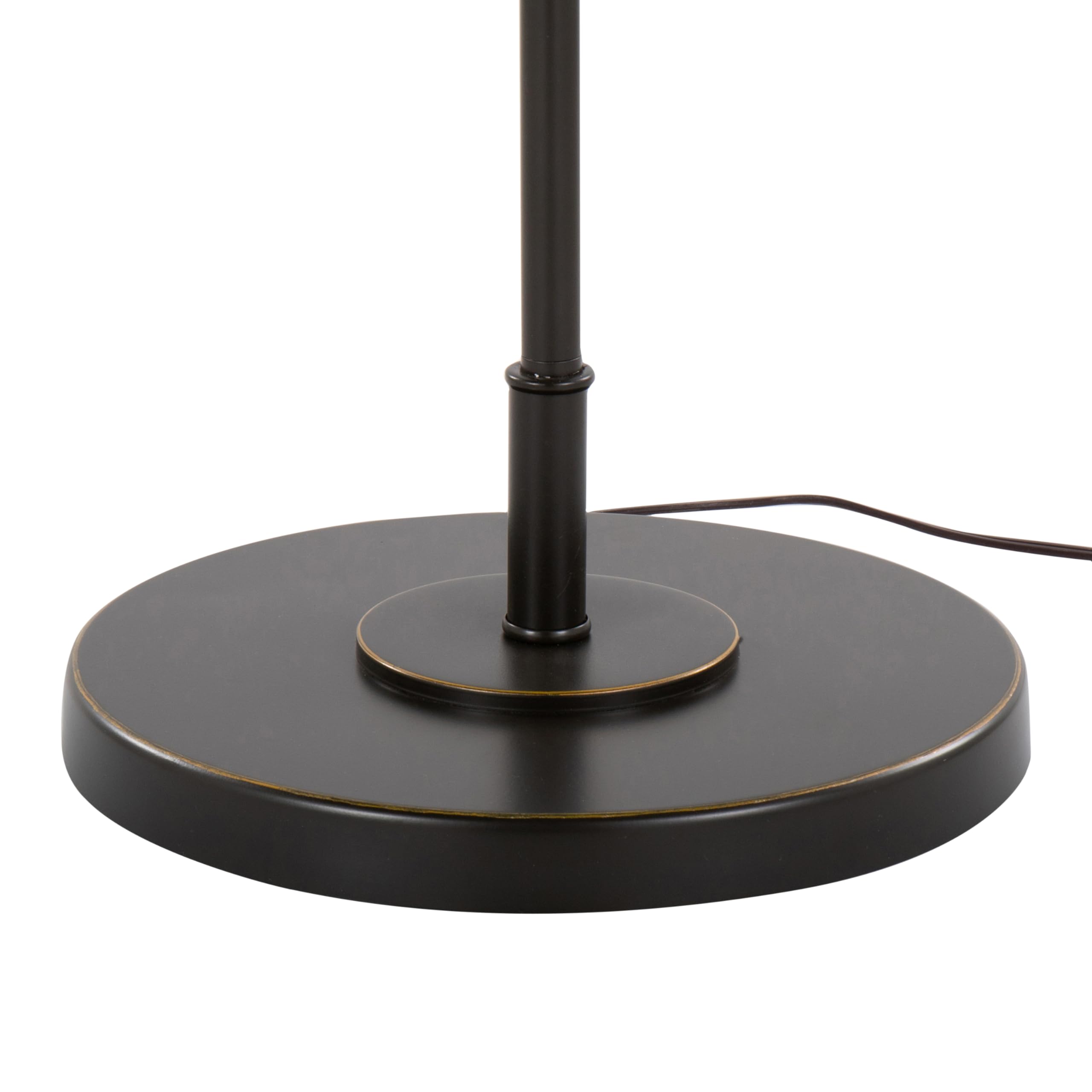 Grandview Gallery Puck 63" Contemporary Metal Floor Lamp in Oil Rubbed Bronze with Beige Linen Shade