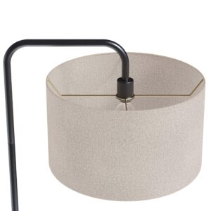 Grandview Gallery Puck 63" Contemporary Metal Floor Lamp in Oil Rubbed Bronze with Beige Linen Shade