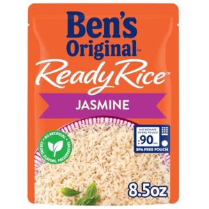 ben's original ready rice jasmine rice, easy dinner side, 8.5 oz pouch (pack of 12)