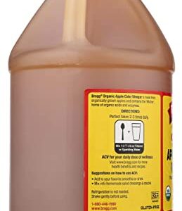 Bragg Organic Apple Cider Vinegar With the Mother– USDA Certified Organic – Raw, Unfiltered All Natural Ingredients, 1 Gallon