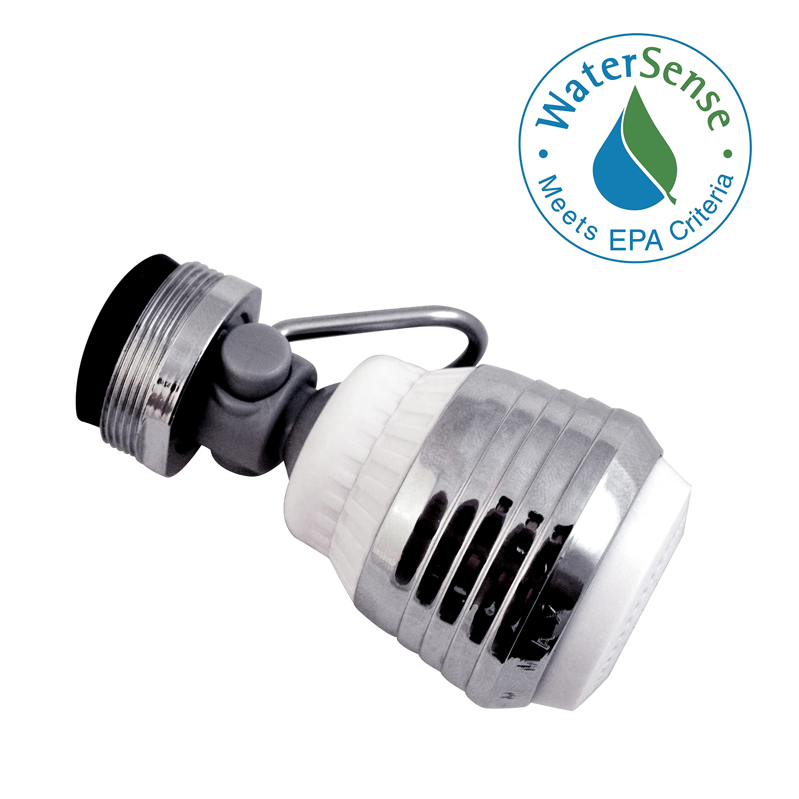 Niagara Conservation - N3115P-FC 1.5 GPM Kitchen Dual Spray Swivel with Pause Valve California Compliant Sink Faucet Aerator - Standard Chrome and White Sink Aerator with Low Flow Rate