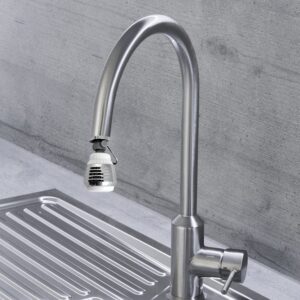 Niagara Conservation - N3115P-FC 1.5 GPM Kitchen Dual Spray Swivel with Pause Valve California Compliant Sink Faucet Aerator - Standard Chrome and White Sink Aerator with Low Flow Rate