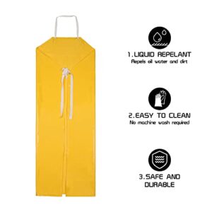 Surblue Waterproof Rubber Vinyl Apron, 43" Heavy Duty Aprons, Anti-Corrosion Rubber Apron, Project Industrial Chemical Resistant Work Safe Clothes, Butcher, Dishwashing, Lab Work, Dog Grooming, Yellow