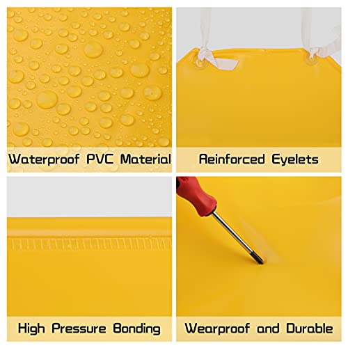 Surblue Waterproof Rubber Vinyl Apron, 43" Heavy Duty Aprons, Anti-Corrosion Rubber Apron, Project Industrial Chemical Resistant Work Safe Clothes, Butcher, Dishwashing, Lab Work, Dog Grooming, Yellow