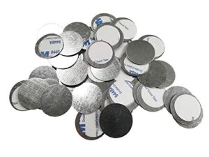 tuoking 50pcs round metal stickers for non-magnetic eyeshadow pan use with magnetic makeup palette (diameter 2.5cm)