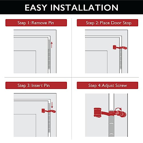 Design House 181776 Hinge Pin Stop Wall Protector with Rubber Tip Adjustable Door Stoppers, 5-Pack, Satin Nickel, 5 Pack