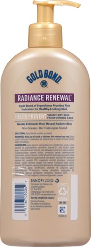 Gold Bond Radiance Renewal Hydrating Lotion, 14 oz., for Visibly Dry, Flaky & Ashy Skin