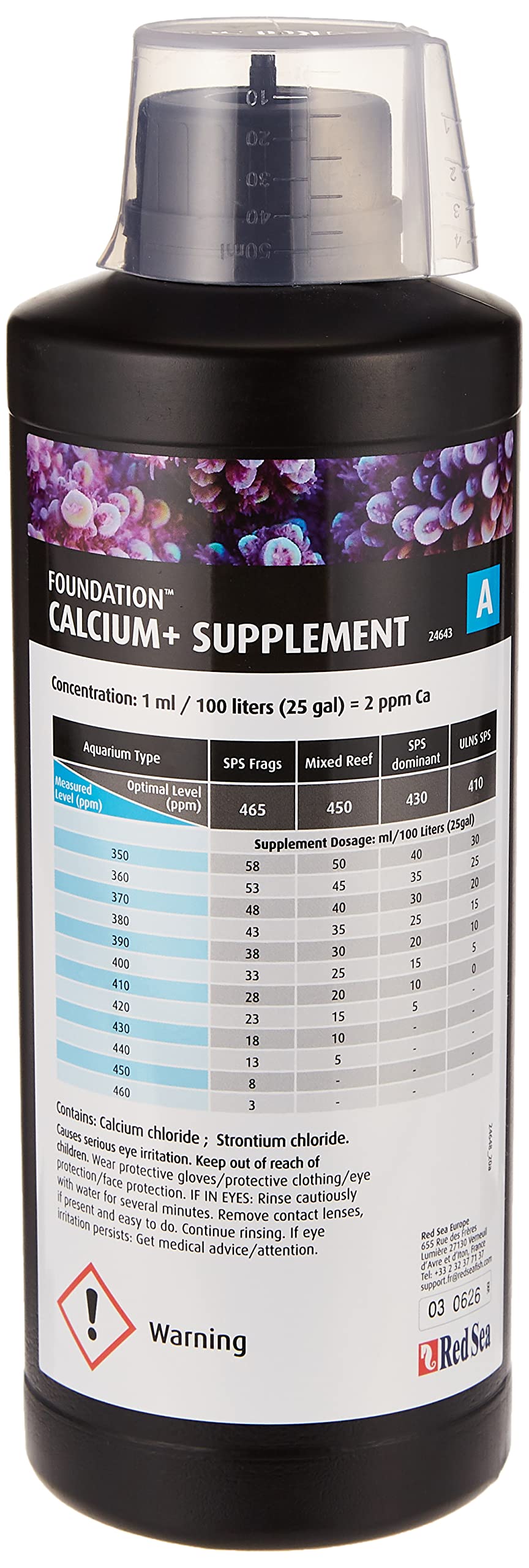 Aqcult 306167 1 Ltr Red Reefer Foundation A Calcium & Strontium