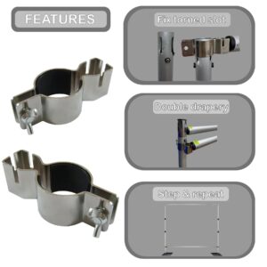 Crowd Control Center Pipe and Drape Backdrop Photobooth Wedding Party Convention Tradeshow Kit Framework ONLY (Clamps)