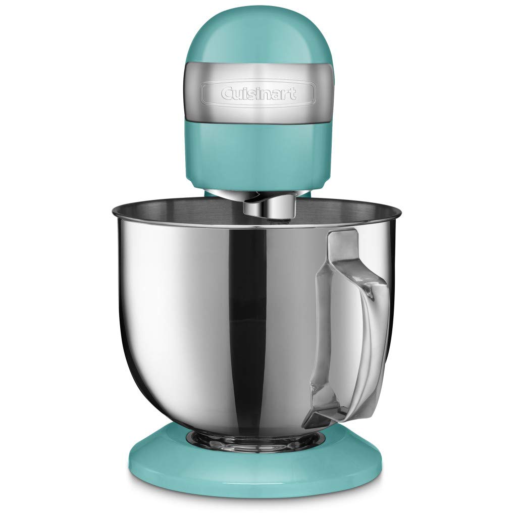 Cuisinart Stand Mixer, 12 Speed, 5.5 Quart Stainless Steel Bowl, Chef’s Whisk, Mixing Paddle, Dough Hook, Splash Guard w/ Pour Spout, Periwinkle Blue, SM-50BL