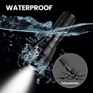 BINWO Flashlight 2pack 3000 Lumens, Tactical Flashlights Small Flashlight Powerful Waterproof Flashlights Pocket Flashlight Zoomable LED Flashlight with 5 Modes, Camping Accessories, Hiking Gear