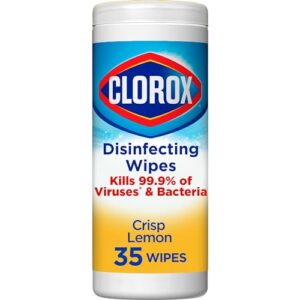 clorox disinfecting wipes, bleach free cleaning wipes, crisp lemon, 35 count (package may vary)