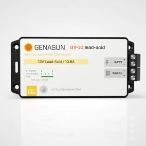 Genasun GV-10-Pb-12V, 10.5 A MPPT Solar Charge Controller for 12V-Nominal Lead Acid Battery