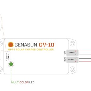 Genasun GV-10-Pb-12V, 10.5 A MPPT Solar Charge Controller for 12V-Nominal Lead Acid Battery