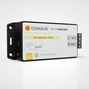 Genasun GV-10-Pb-12V, 10.5 A MPPT Solar Charge Controller for 12V-Nominal Lead Acid Battery