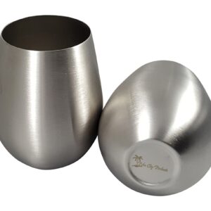 Palm City Products Stainless Steel Stemless Wine Glasses - 2 Piece Set