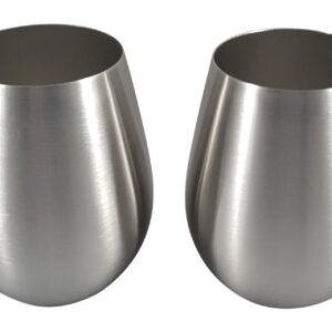 Palm City Products Stainless Steel Stemless Wine Glasses - 2 Piece Set