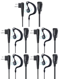 commountain cp200d cls1410 earpiece compatible for motorola radios r2 cls1110 cp100d cp200 cp185 bpr40 bpr40d dtr700 dtr650 rdu4100 rdu4160d rmu2040 rmu2080d cls cp, g earhook headset ear piece-5 pack