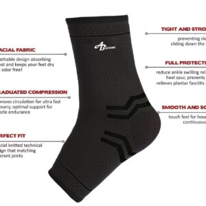 Jupiter Foot Sleeve (Pair) with Compression Wrap, Ankle Brace For Arch, Ankle Support, Football, Basketball, Volleyball, Running, For Sprained Foot, Tendonitis, Plantar Fasciitis…