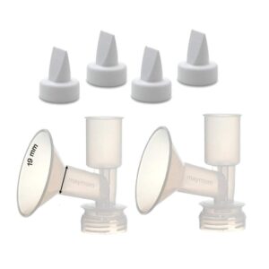 maymom non-insert, one-piece small flange kit compatible with ameda purely yours, ultra breastpump (flange 19 mm xs, extra samll), with duckbill; not original ameda flange or duckbill