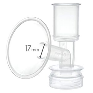 maymom breast shield flange compatible with ameda breast pumps purely yours, finesse, not for ameda mya(17 mm, x-small, 1-piece)