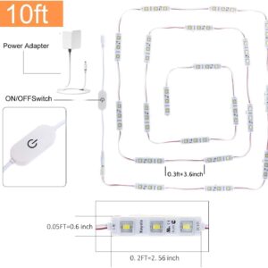 10ft 60 LED Under Cabinet Lighting Kit for Kitchen,Cupboard,Showcase,2400lm,6000K White